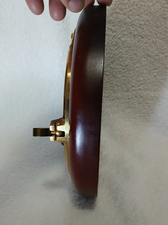 Seth Thomas Meridian Porthole Hand-polished Brass Wall Clock. - Picture 3 of 5